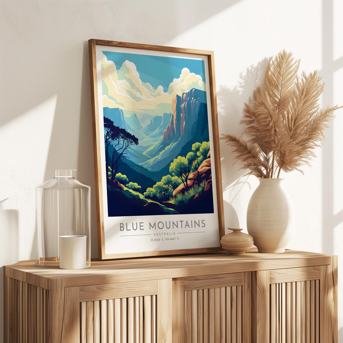 Blue Mountains Australia National Park Valley Cliffs Vista Poster - Image 3
