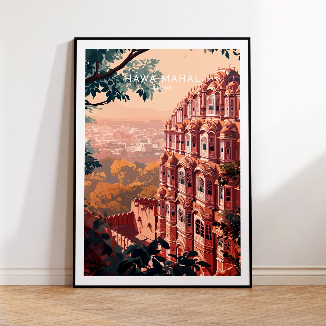 Jaipur India Hawa Mahal Palace Pink City Detail Facade View Poster