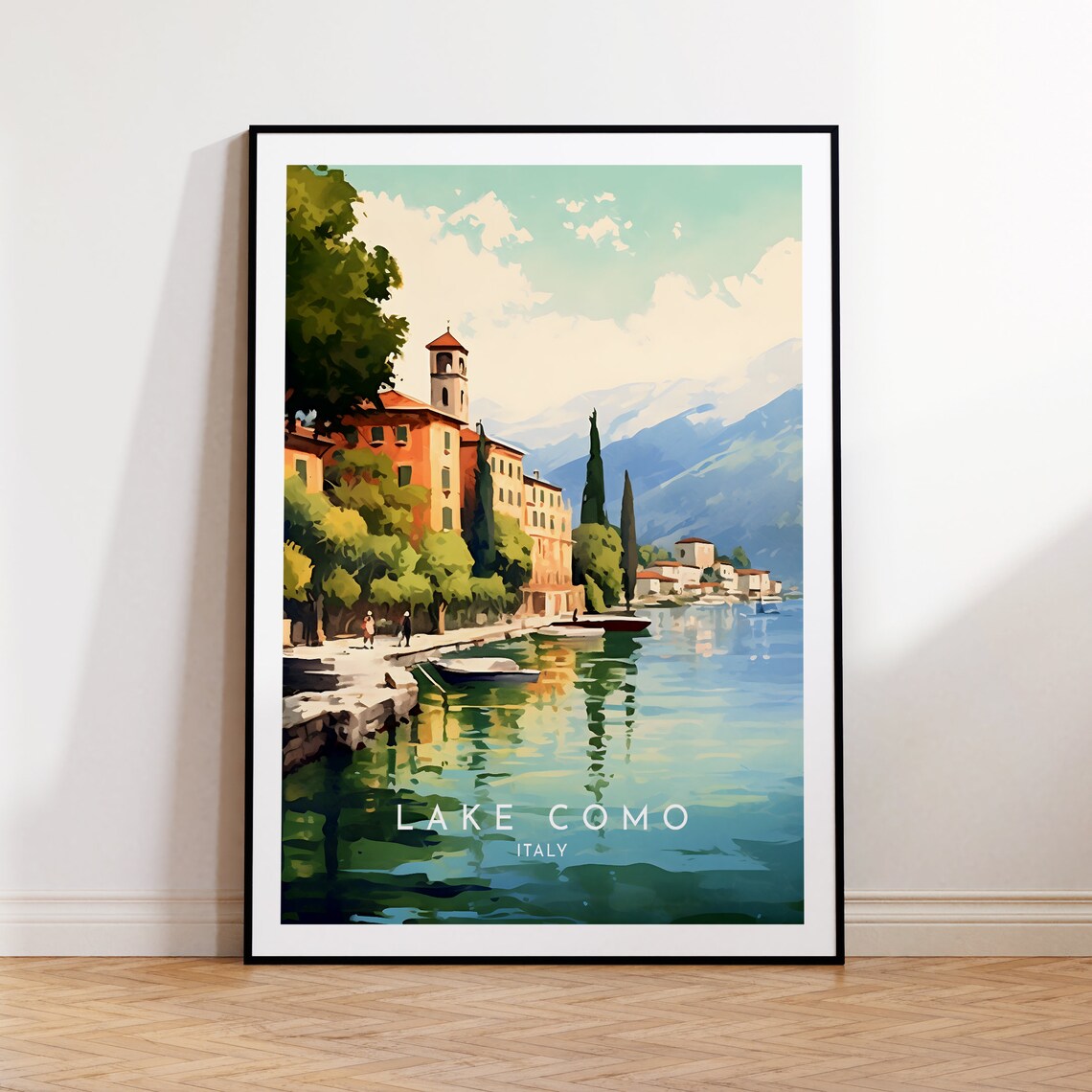 Lake Como Travel Poster, Italy Home Decor Print