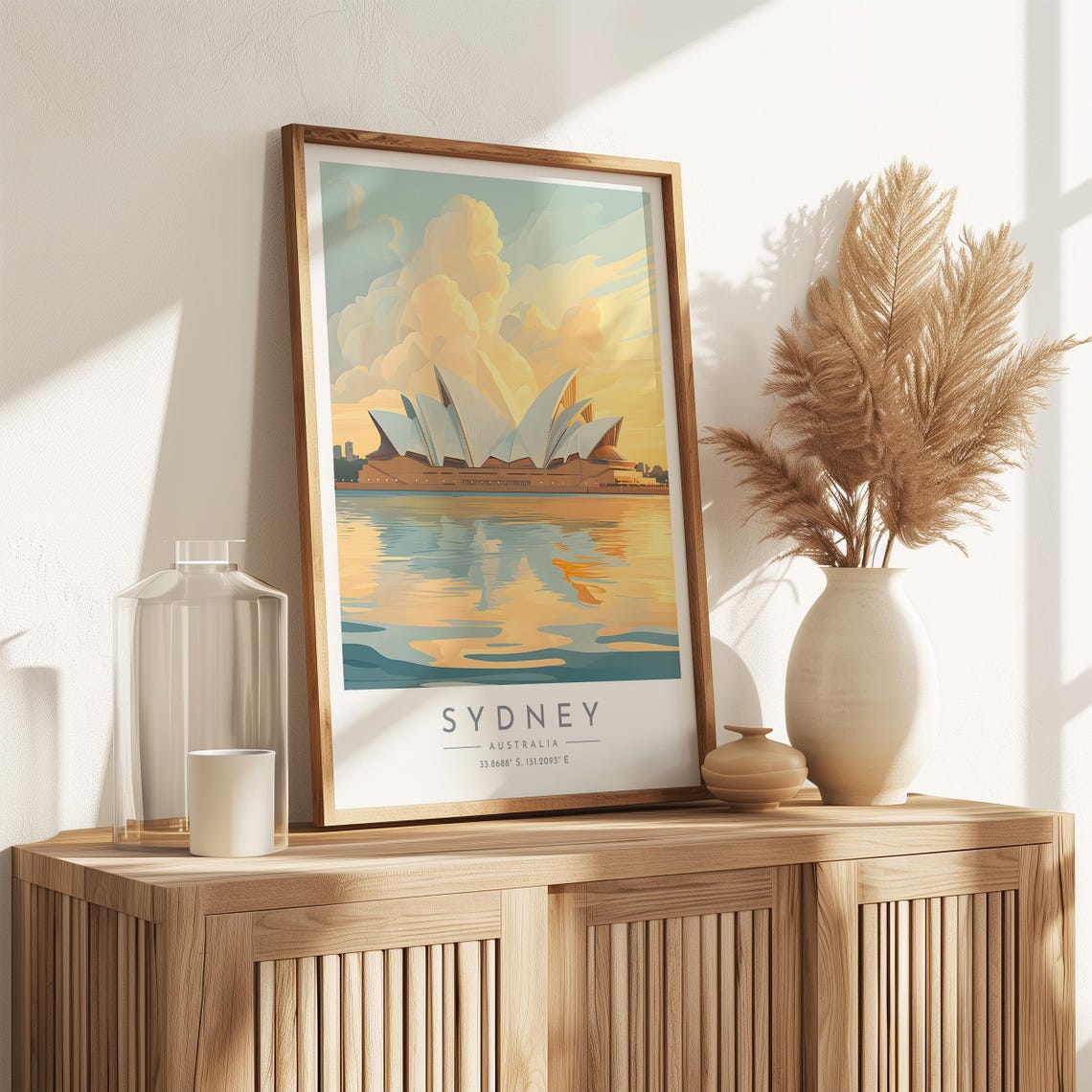 Sydney Opera House Sunset Harbour Reflection Golden Travel Poster - Image 3
