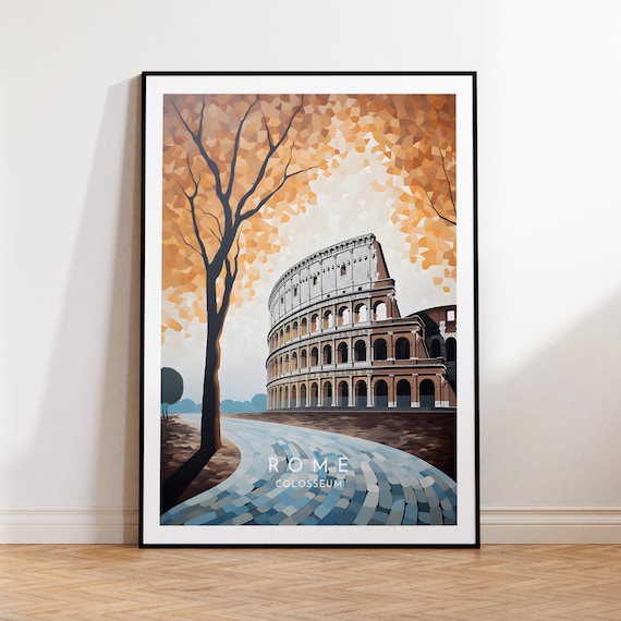 Rome Travel Poster, Colosseum Italy Home Decor