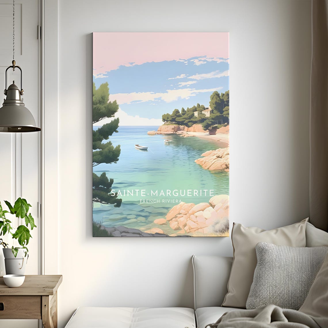 Sainte Marguerite French Riviera Cove Sailboat Calm Sea Poster - Image 3