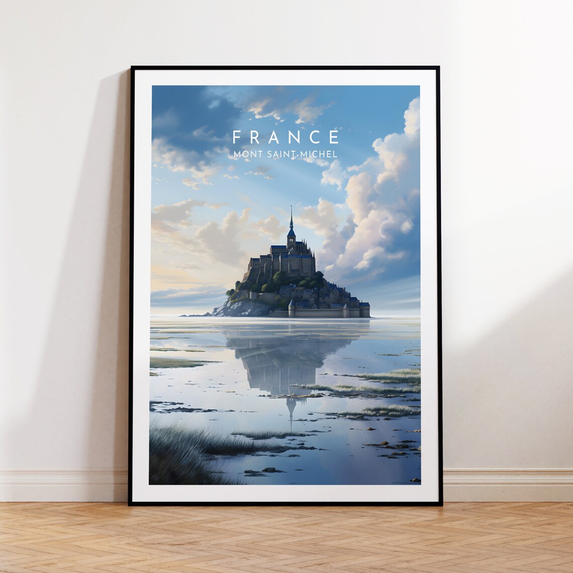 Mont Saint-Michel Travel Poster, France Landmark
