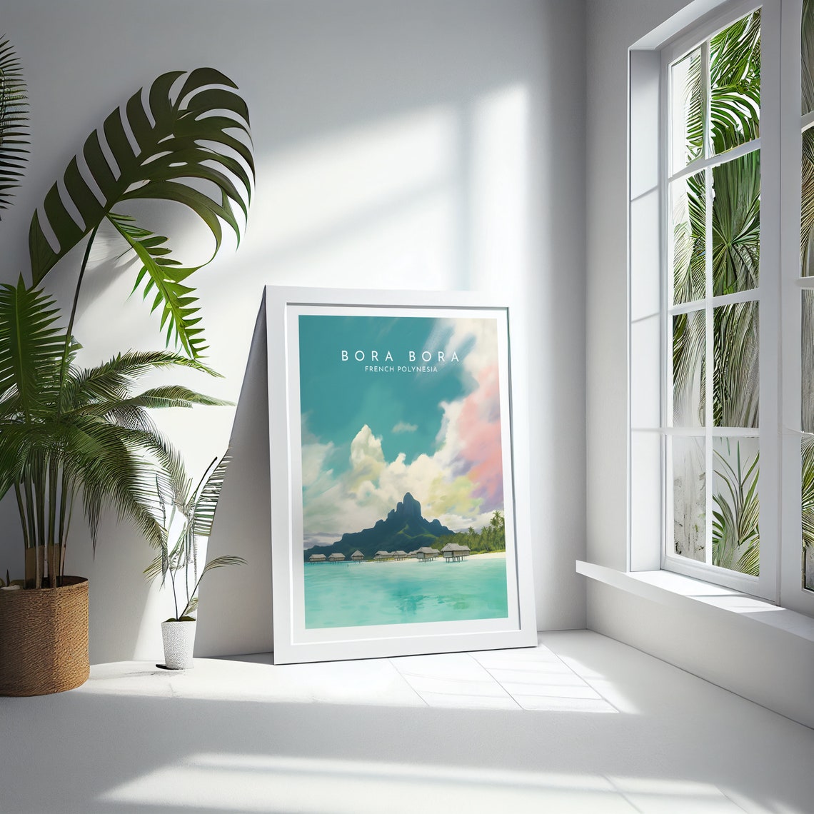 Bora Bora Overwater Bungalows Lagoon French Polynesia Poster - Image 4