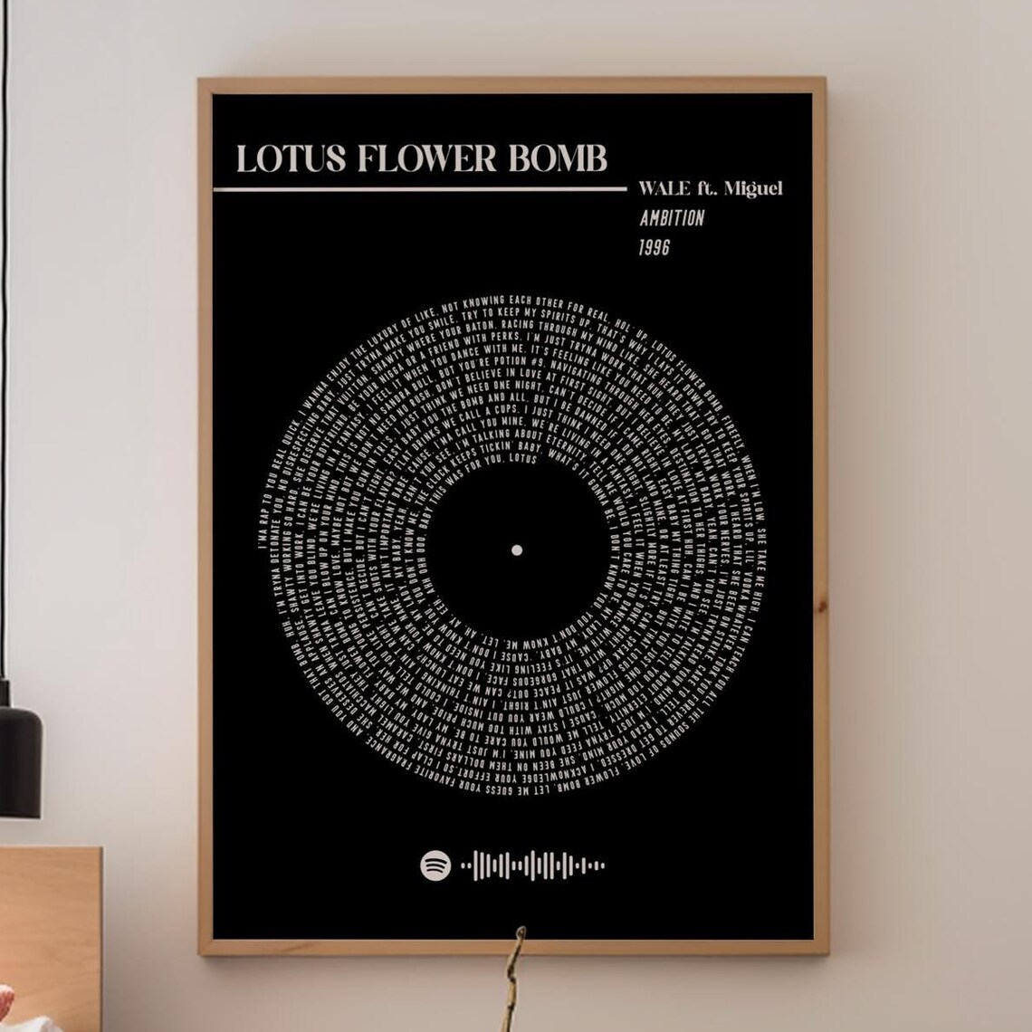 Custom Vinyl Lyrics Poster, Scannable Spotify Code - Image 4