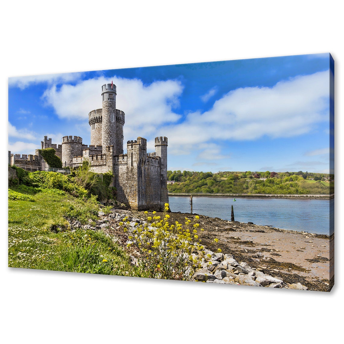 Blackrock Castle Ireland Blue Sky Sunny Riverside Landmark Art Poster