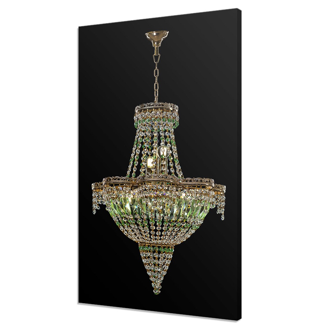 Green Crystal Chandelier, Modern Design Art Print
