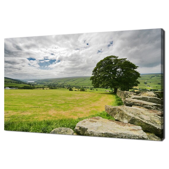 Beautiful Yorkshire Dales England On A Cloudy Day Tree Landscape Modern Design Home Decor Print Wall Art Wall Hanging