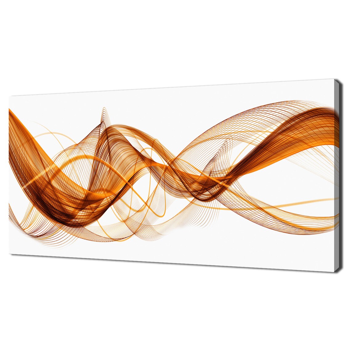Orange Abstract Waves Swirl Modern Design Art Print