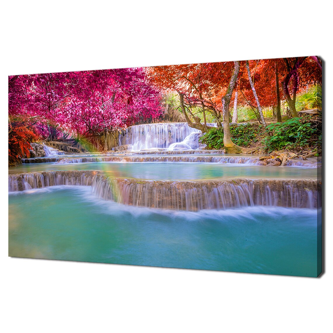 Rainbow Over Waterfall, Thailand Travel Poster