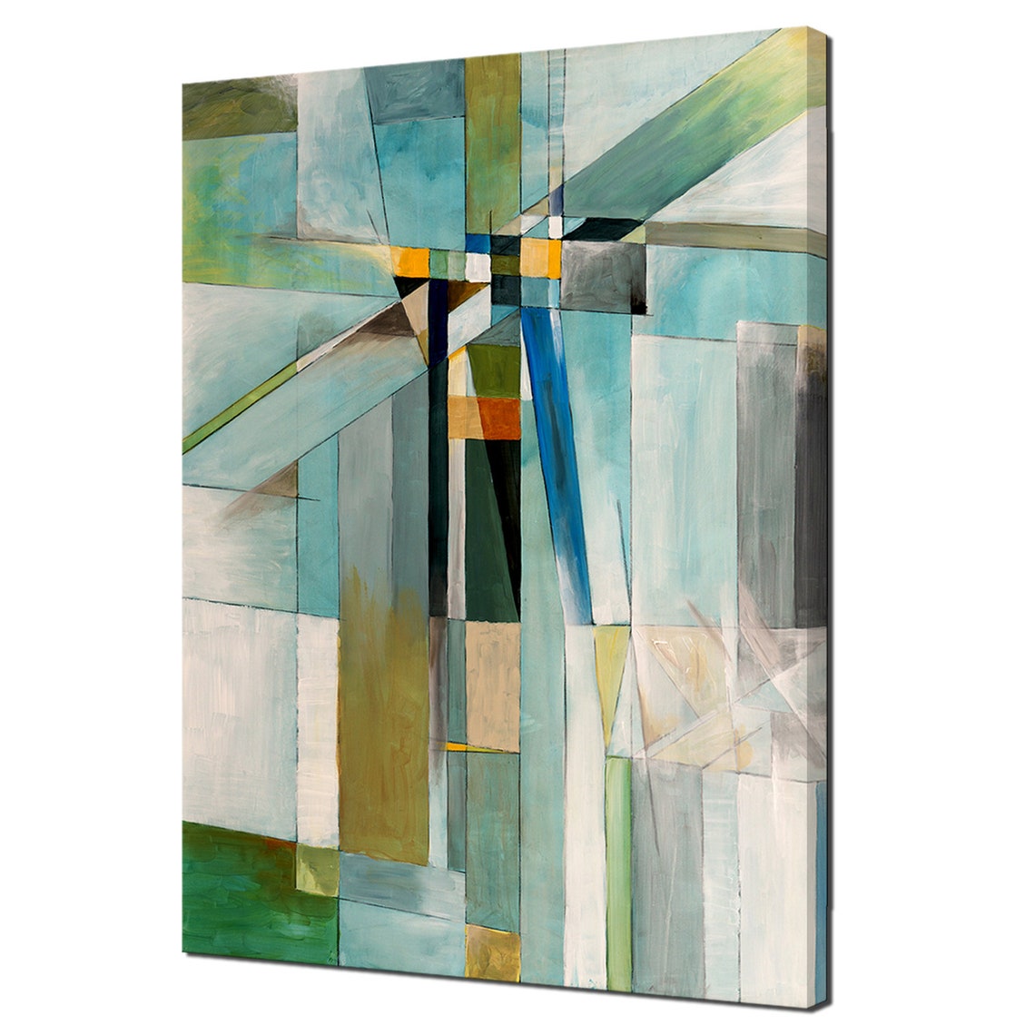 Abstract Colourful Geometric Painting Style Modern Print Wall Art Picture