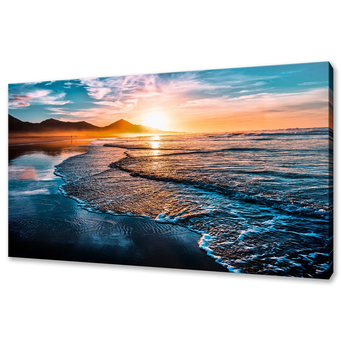 Beach Sunset, Modern Coastal Home Decor Art Print