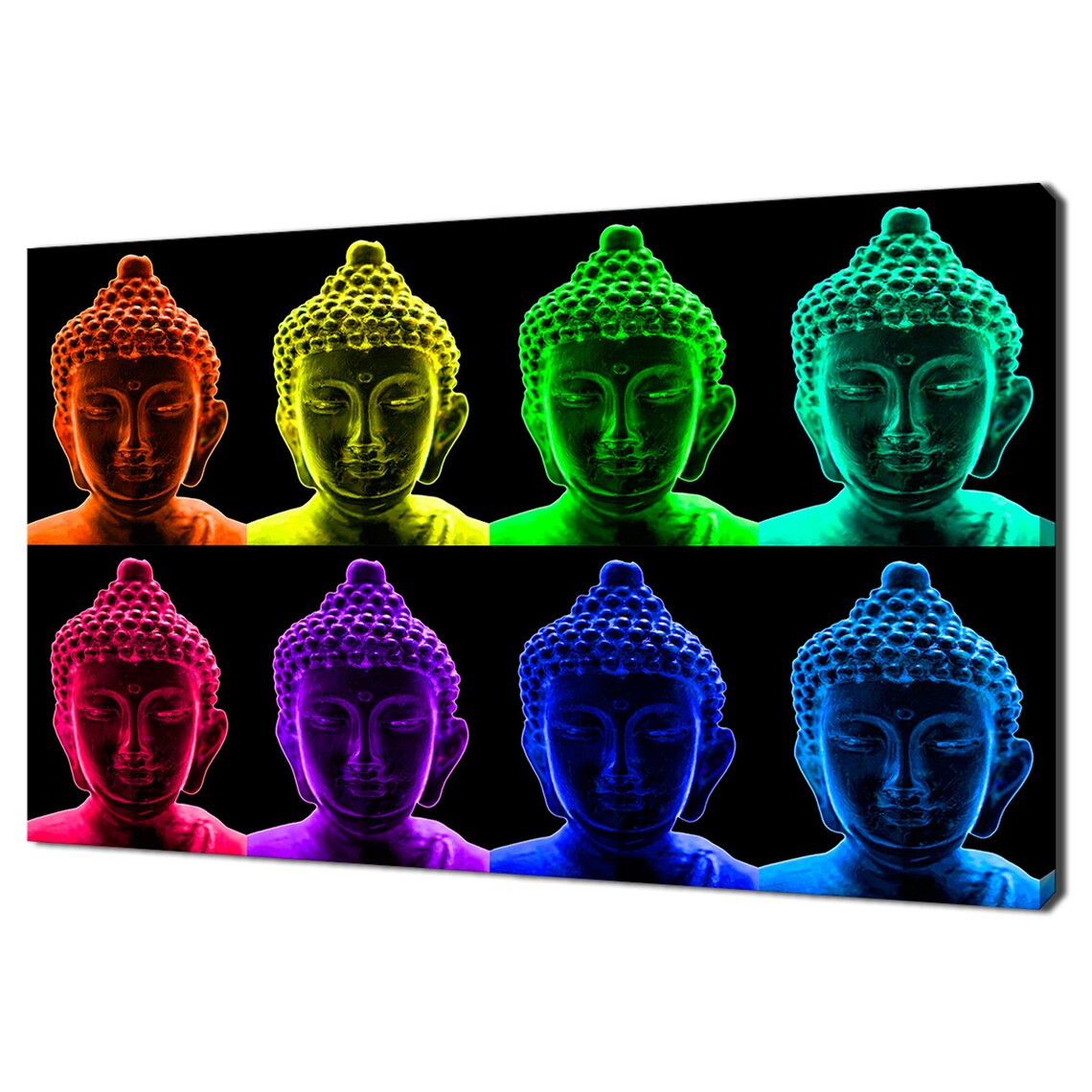 Rainbow Buddha Portraits, Pop Art Wall Art Print