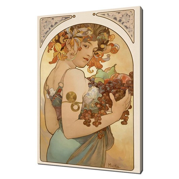 Alphonse Mucha Fruit 1897 Art Nouveau Reproduction Modern Style Print Wall Art Picture