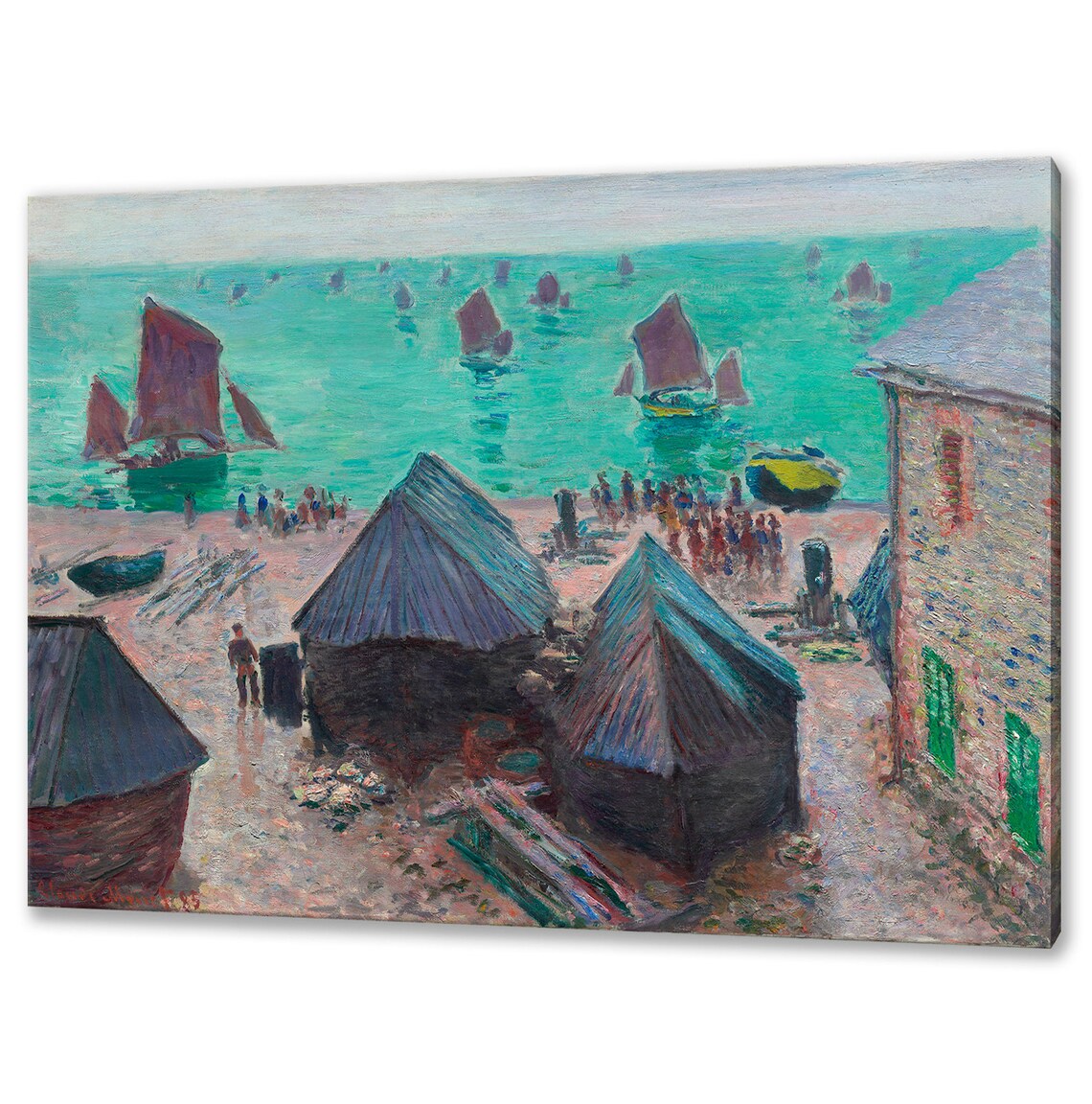 Claude Monet Departure Of The Boats Etretat 1885 Fishing Fleet Art Print