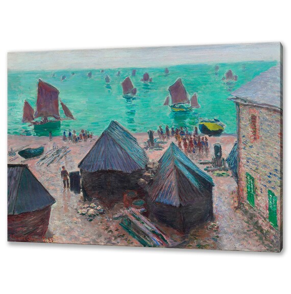 Claude Monet Departure Of The Boats Etretat 1885 Fishing Fleet Art Print