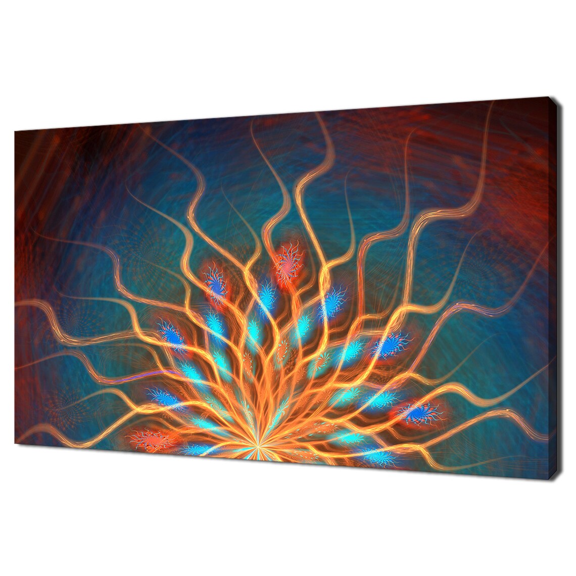 Fractal Abstract Shapes, Modern Sunrays Design