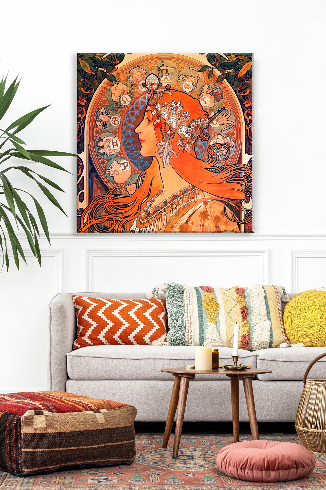 Alphonse Mucha Zodiac Woman Art Nouveau Art Print - Image 2