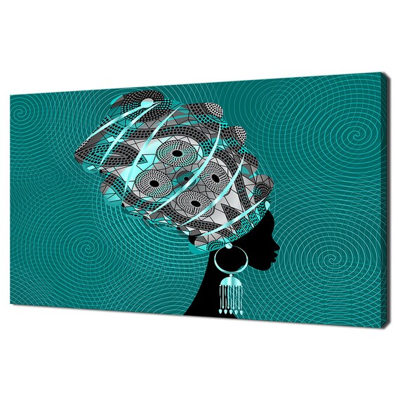 African Woman In Traditional Turban Modern Design Home Decor Print Wall Art Picture Many Colours