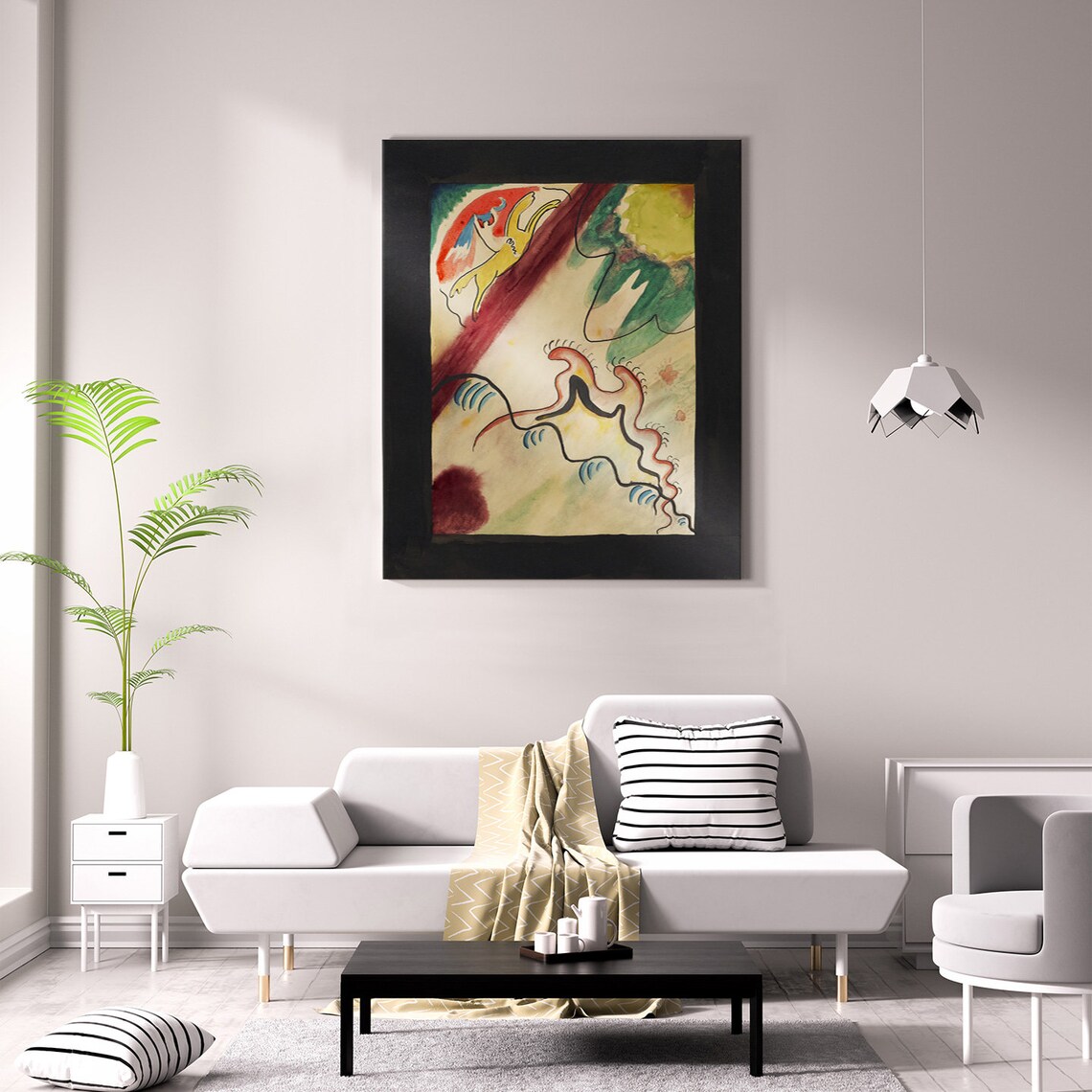 Kandinsky Blue Rider IX 1911 Leaping Horse Abstract Watercolor Wall Art - Image 2