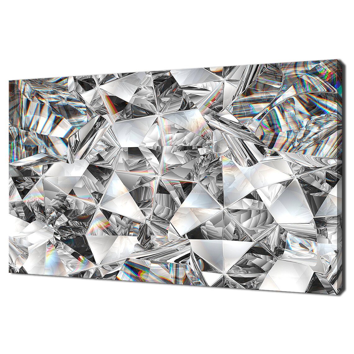 3d Diamond Gemstone Texture Cut With Kaleidoscope Modern Design Print Wall Art Picture