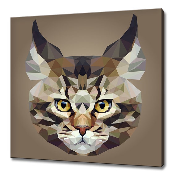 Abstract Low Poly Cat Geometric Animal Modern Design Home Decor Print Wall Art Picture Wall Hanging