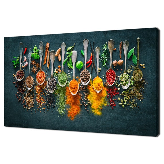 Colorful Herbs And Spices Modern Kitchen Art Print