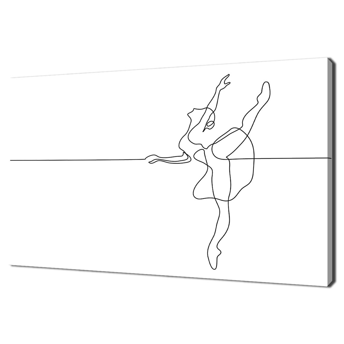 Beautiful Ballet Dancer One Line Drawing Modern Design Print Wall Art Picture