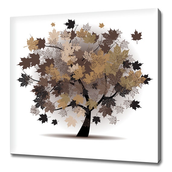 Abstract Maple Tree Autumn Leaf Fall, Modern Print