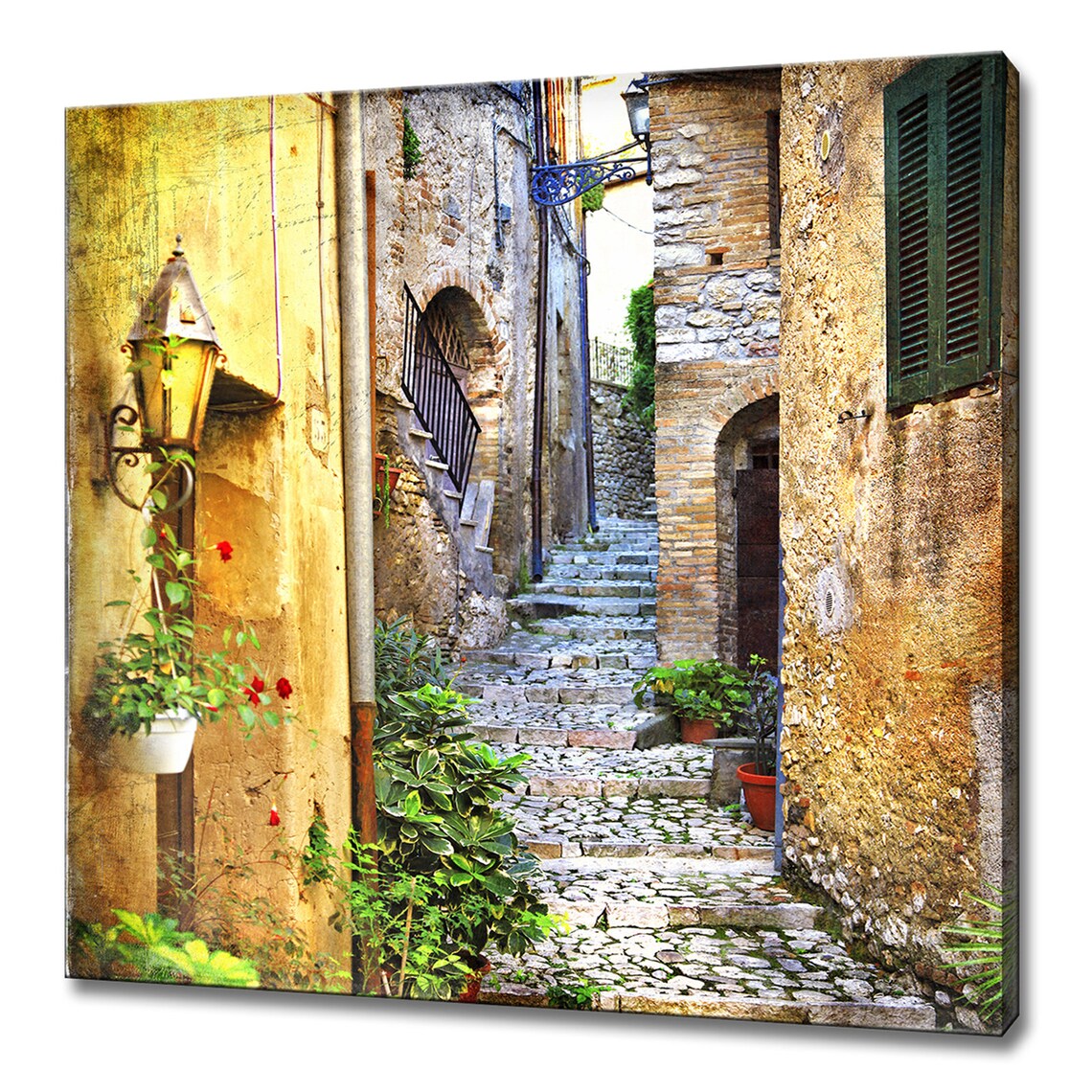 Vintage Italian Village Streets Travel Poster