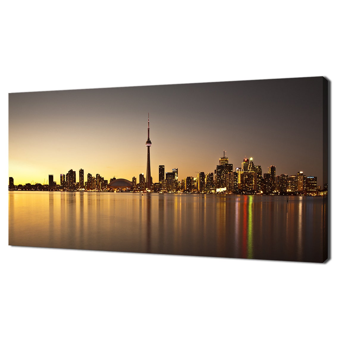 Toronto Skyline Sunset CN Tower View From Centre Island Poster