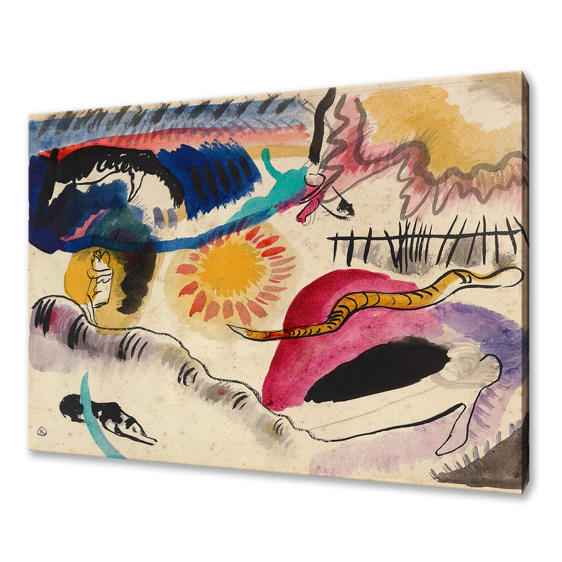 Wassily Kandinsky Aquarell Nr 3 Liebesgarten 1911 Classic Design Abstract Decor Reproduction Print Wall Art