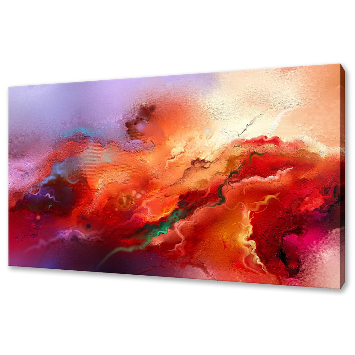 Red Abstract Oil-Painting-Style Wall Art Print