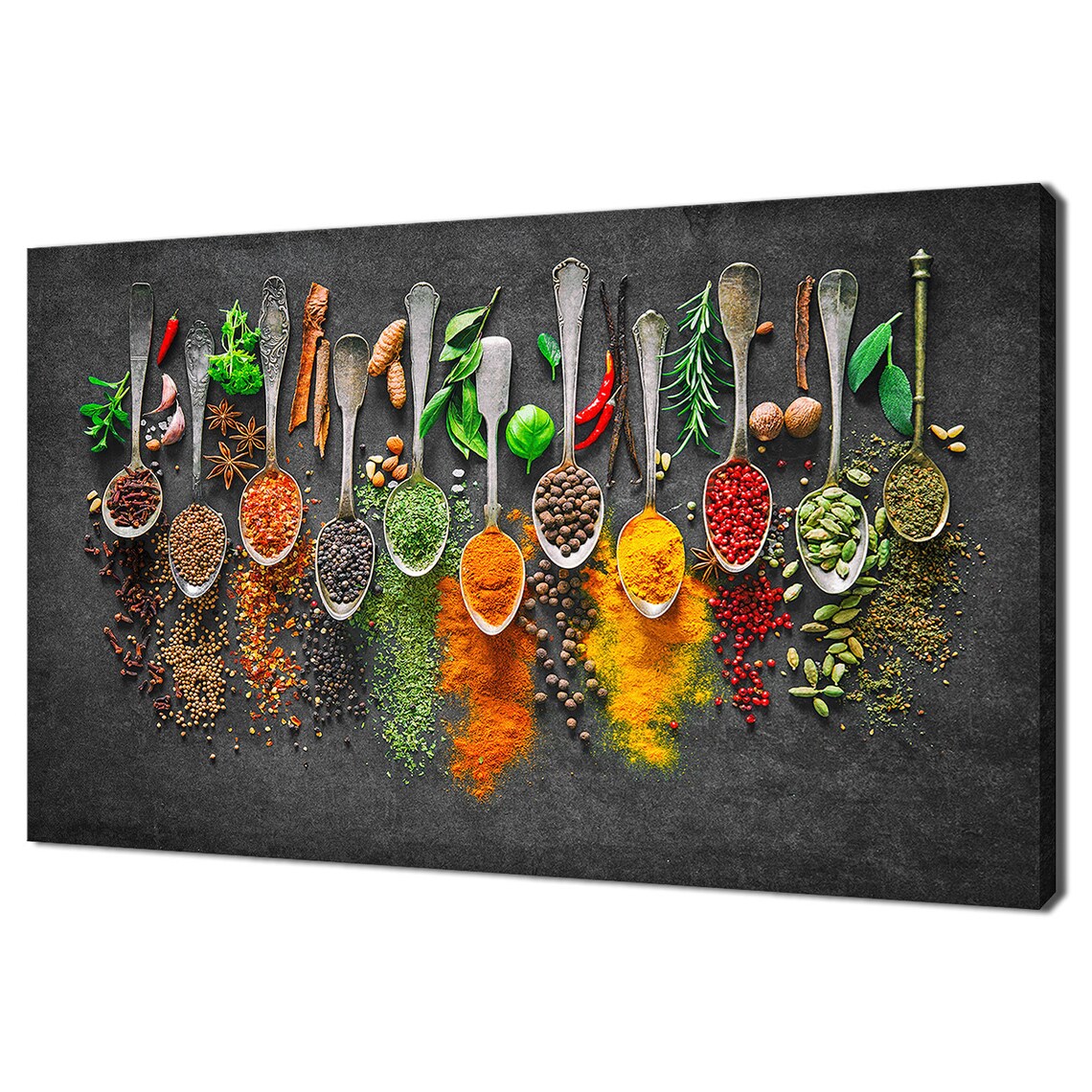 Colorful Spices and Herbs Kitchen Art Print, Modern