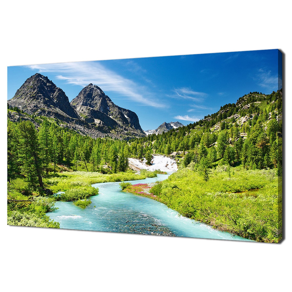River Stream In Beautiful Mountains Modern Design Home Decor Print Wall Art Picture Wall Hanging