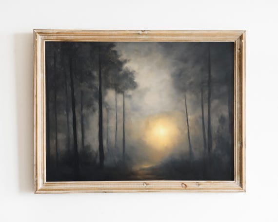 Antique Moody Charcoal Treevintage Art Printstree Sketchbrown Dark Wall Artmoody Academiavintage Forest Landscaperustic Artwork