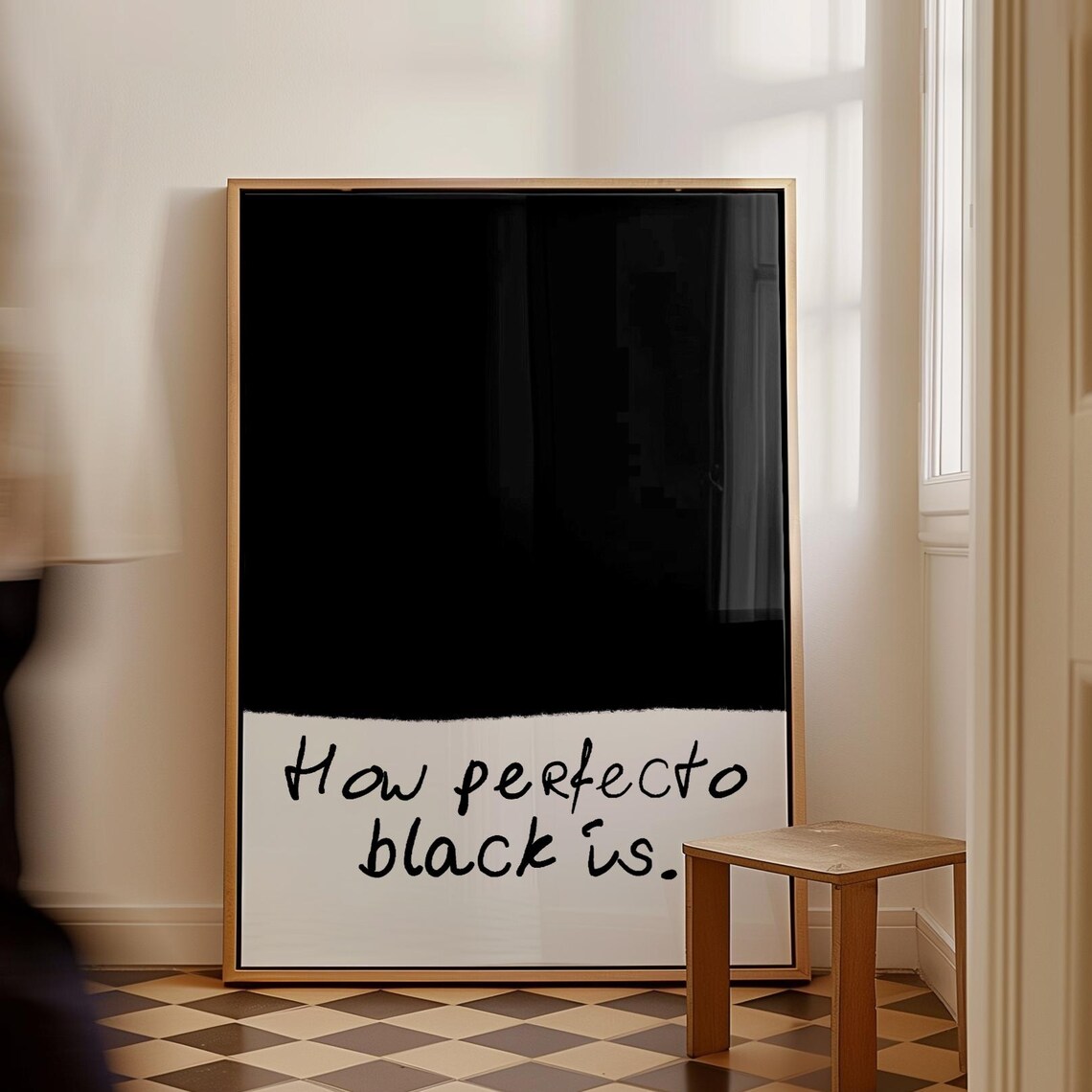 Abstract Black Typography Wall Art Modern Poster Trendy Decor Handdrawn Print