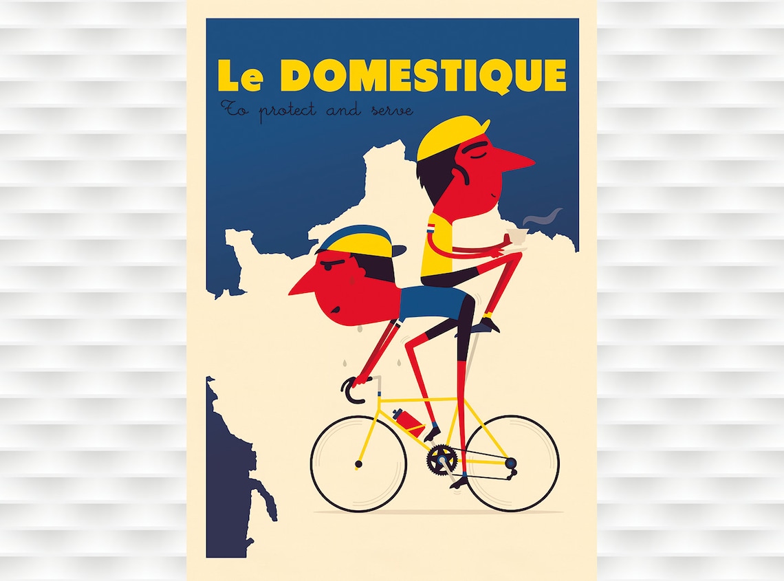 Le Domestique Tour de France Rider Spencer Wilson Cycling Poster