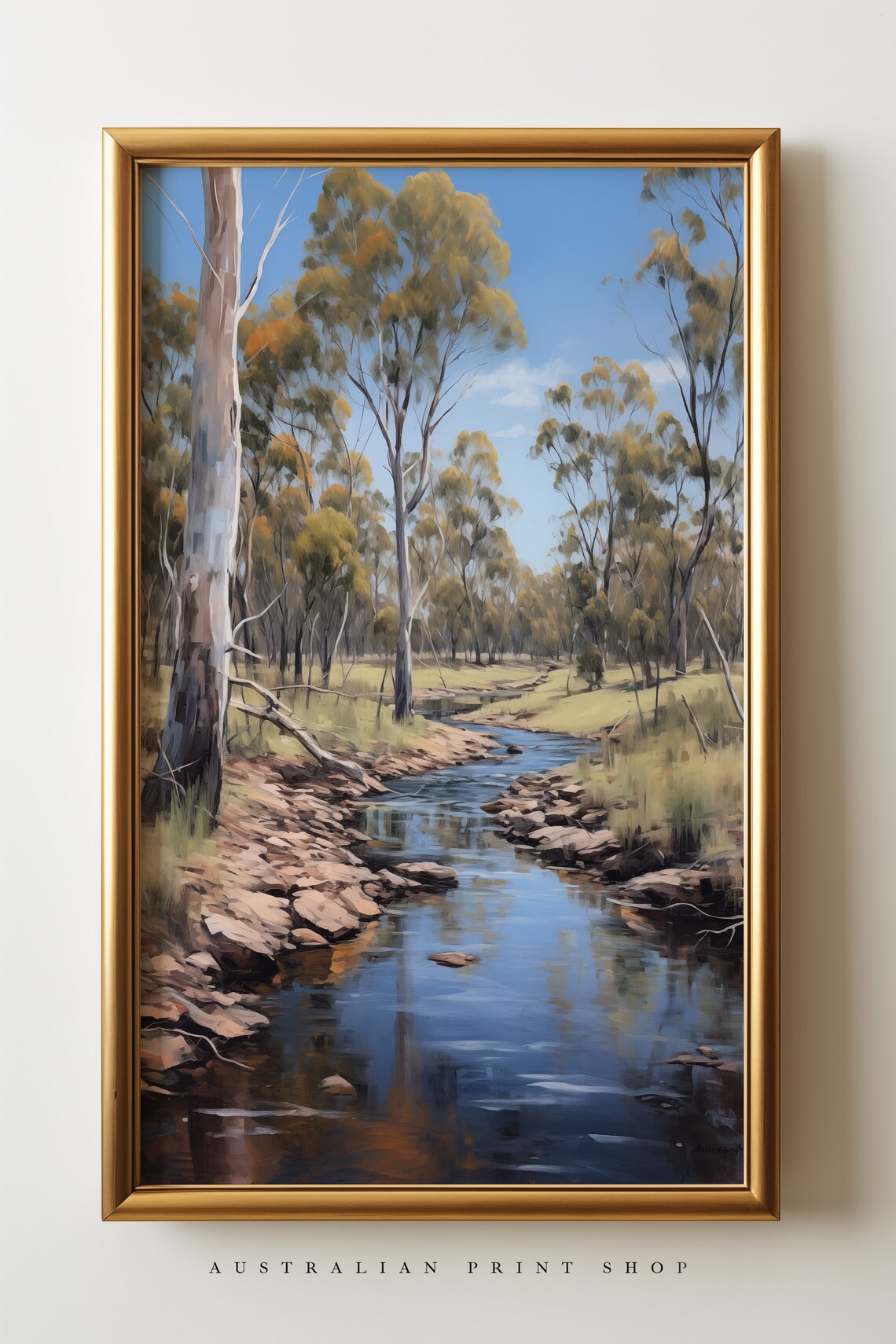 Old Gum Tree Creek, Australian Outback Art Print