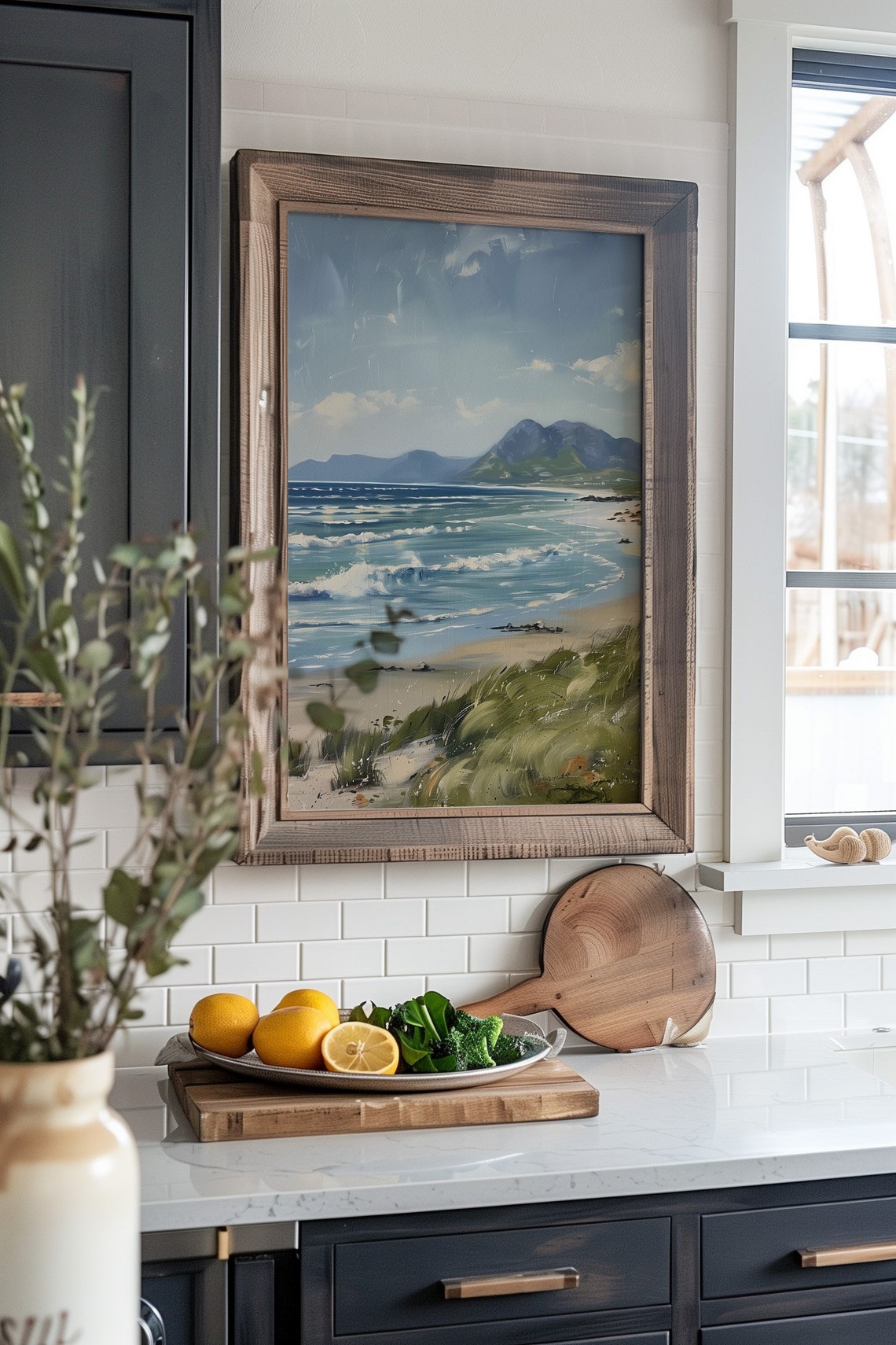 Vintage Seascape Painting Nautical Wall Art Coastal Ocean Decor Bathroom Beach Or Cottage Wall Art - Image 7