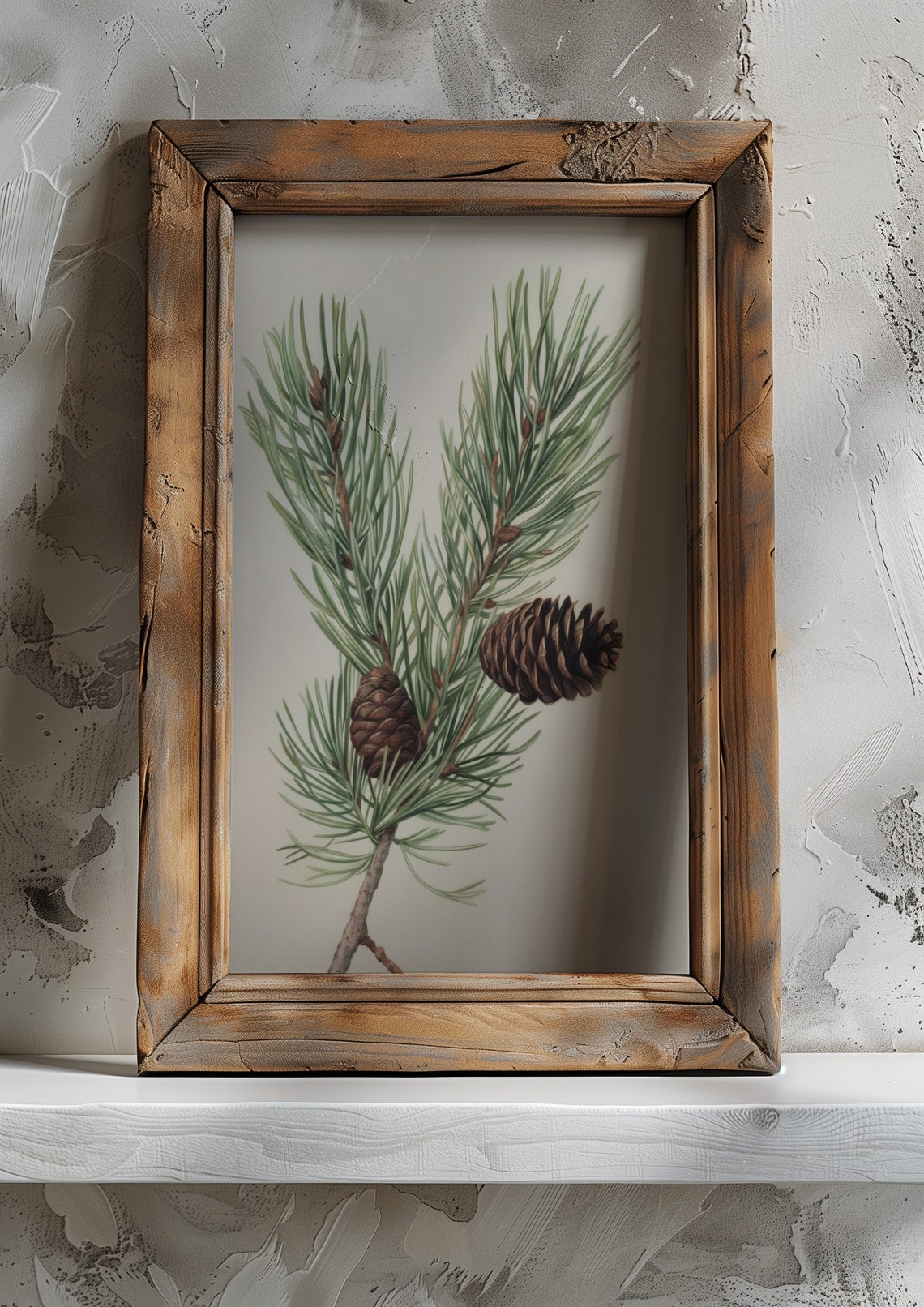 Modern Pine Tree Drawing Simple Winter Artwork Living Room Decor Tree Branch Drawing Neutral Artwork Simple Design Print - Image 4