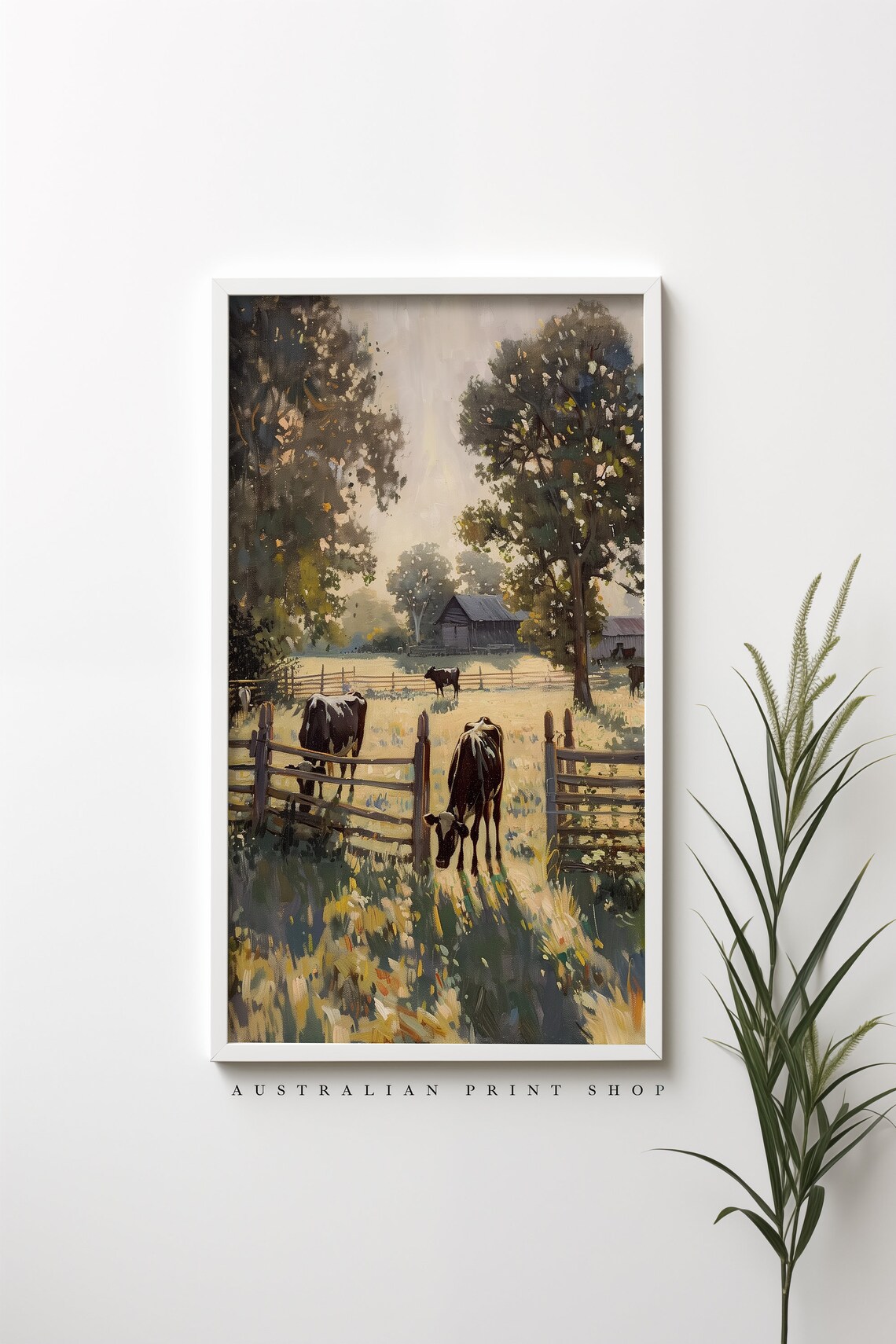 Vintage Country Cows Farmhouse Wall Art Print - Image 5