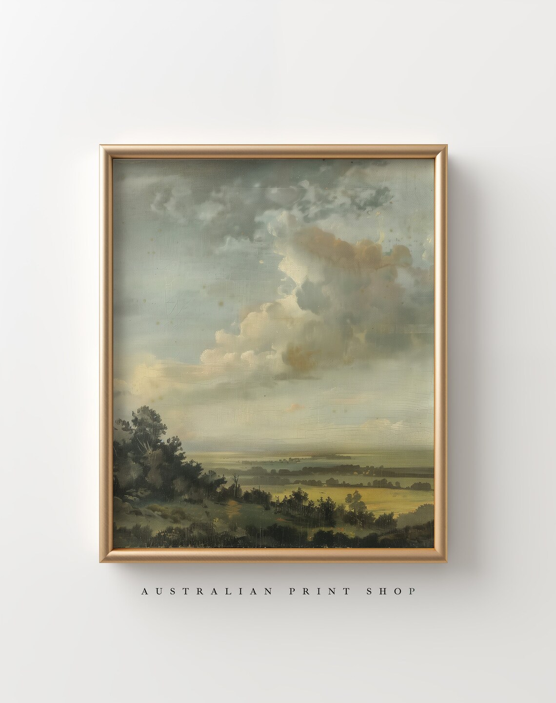 Vintage Outback Australia Oil Painting Art Print - Image 2