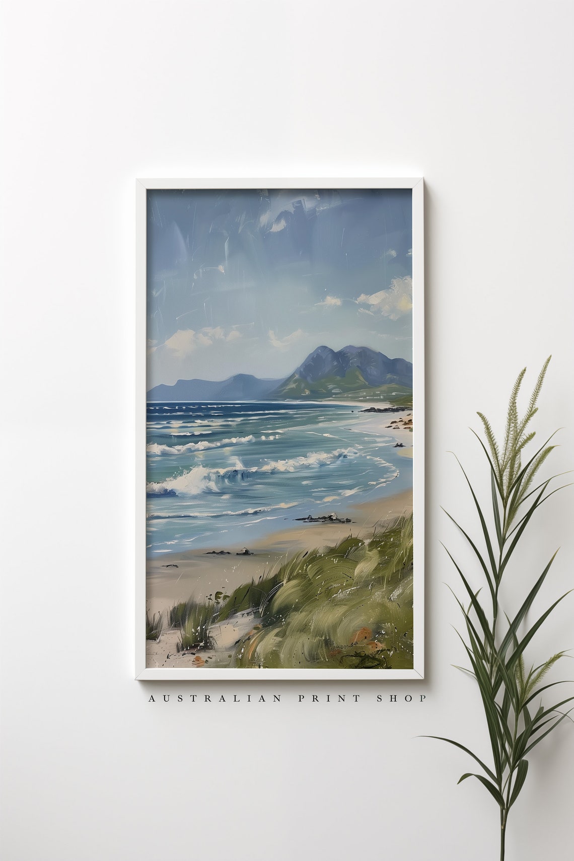 Vintage Seascape Painting Nautical Wall Art Coastal Ocean Decor Bathroom Beach Or Cottage Wall Art - Image 5