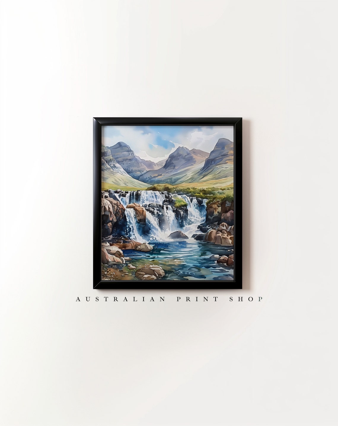 Fairy Pools Watercolor Art Highlands Art Print Mountain Landscape Print Waterfall Painting - Image 7