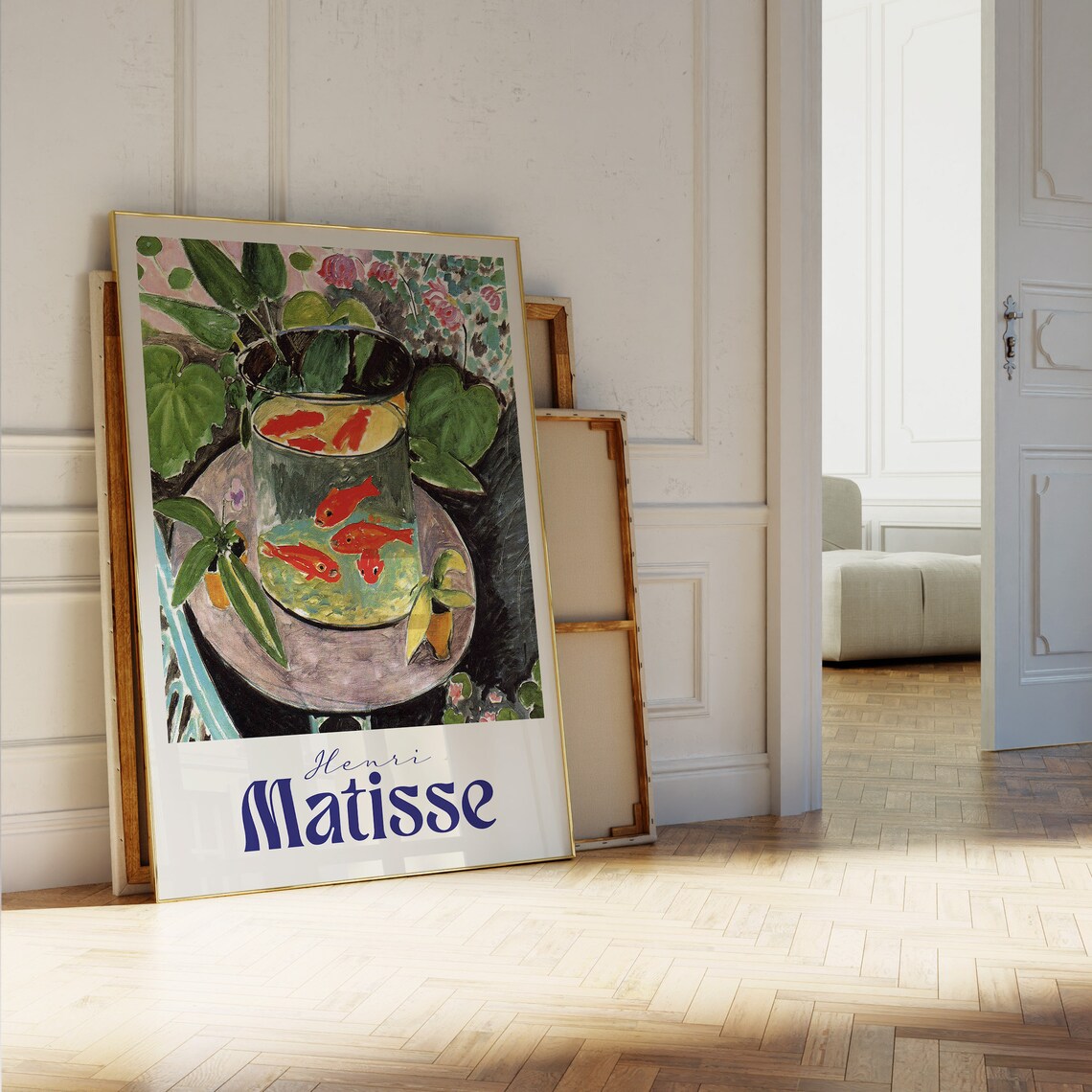 Henri Matisse Goldfish Bowl Red Fish Botanical Leaves Vintage Art Poster - Image 5