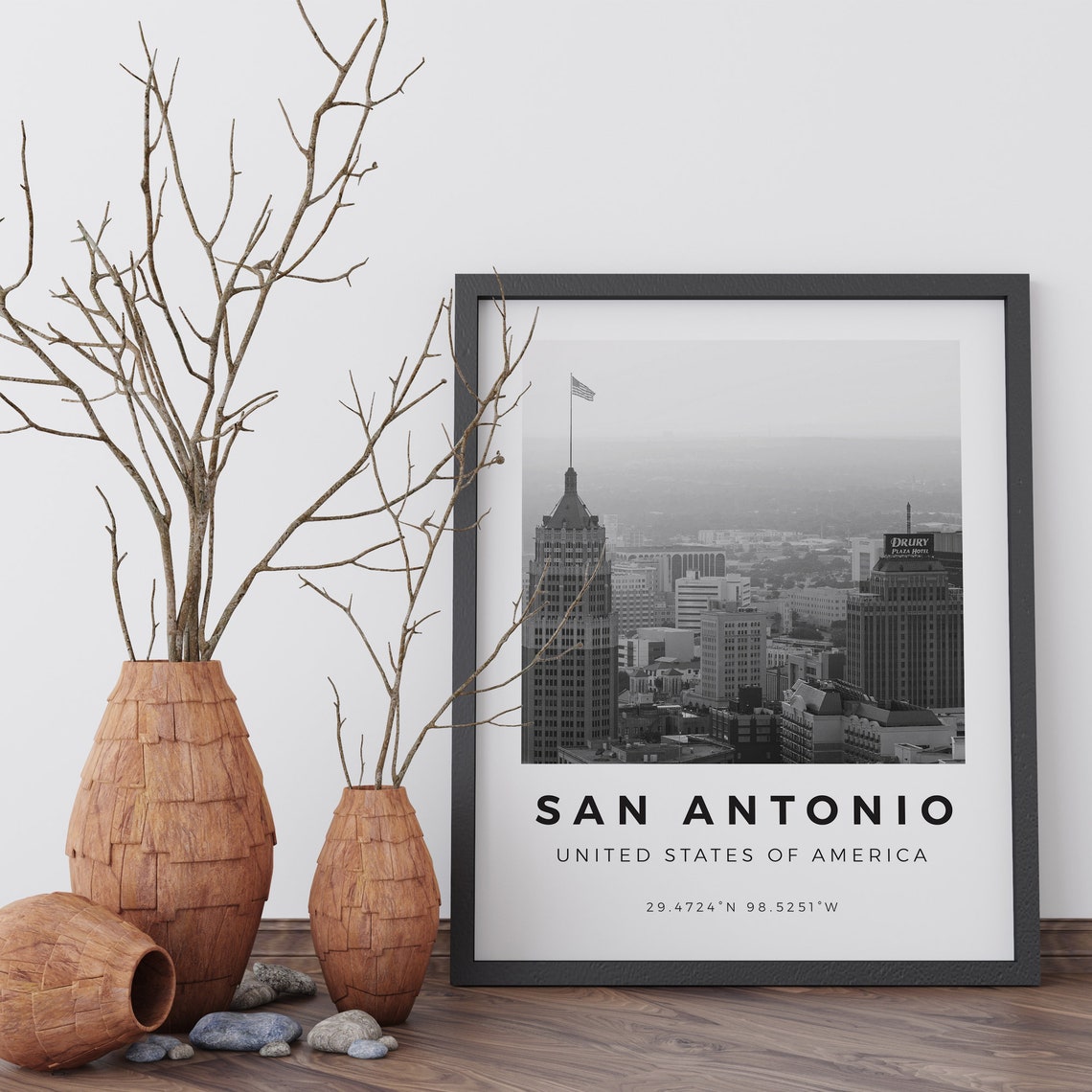 San Antonio Print Black And White San Antonio Poster Usa Print San Antonio Wall Art San Antonio Landscape San Antonio Photo Texas - Image 5
