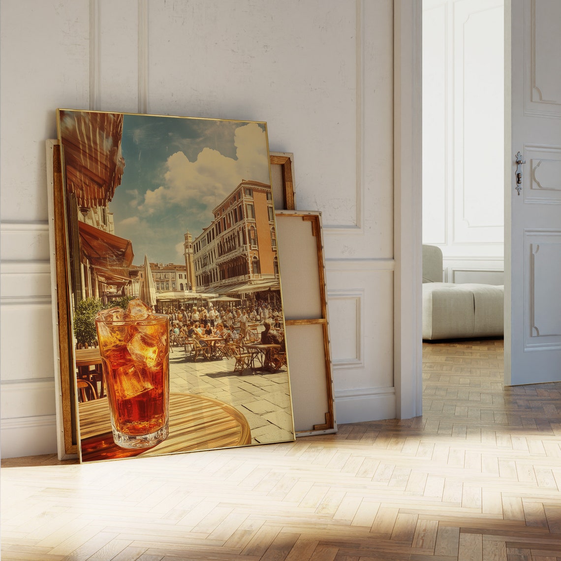 Aperol Spritz Sunlit Italian Piazza Cafe Summer Cocktail Poster - Image 5