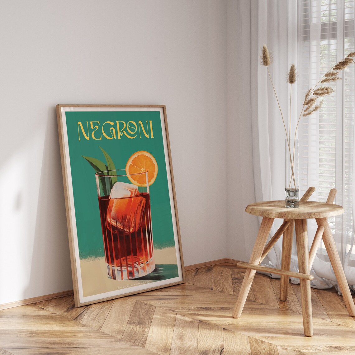 Negroni Cocktail Retro Orange Bar Vintage Italian Drink Poster - Image 3