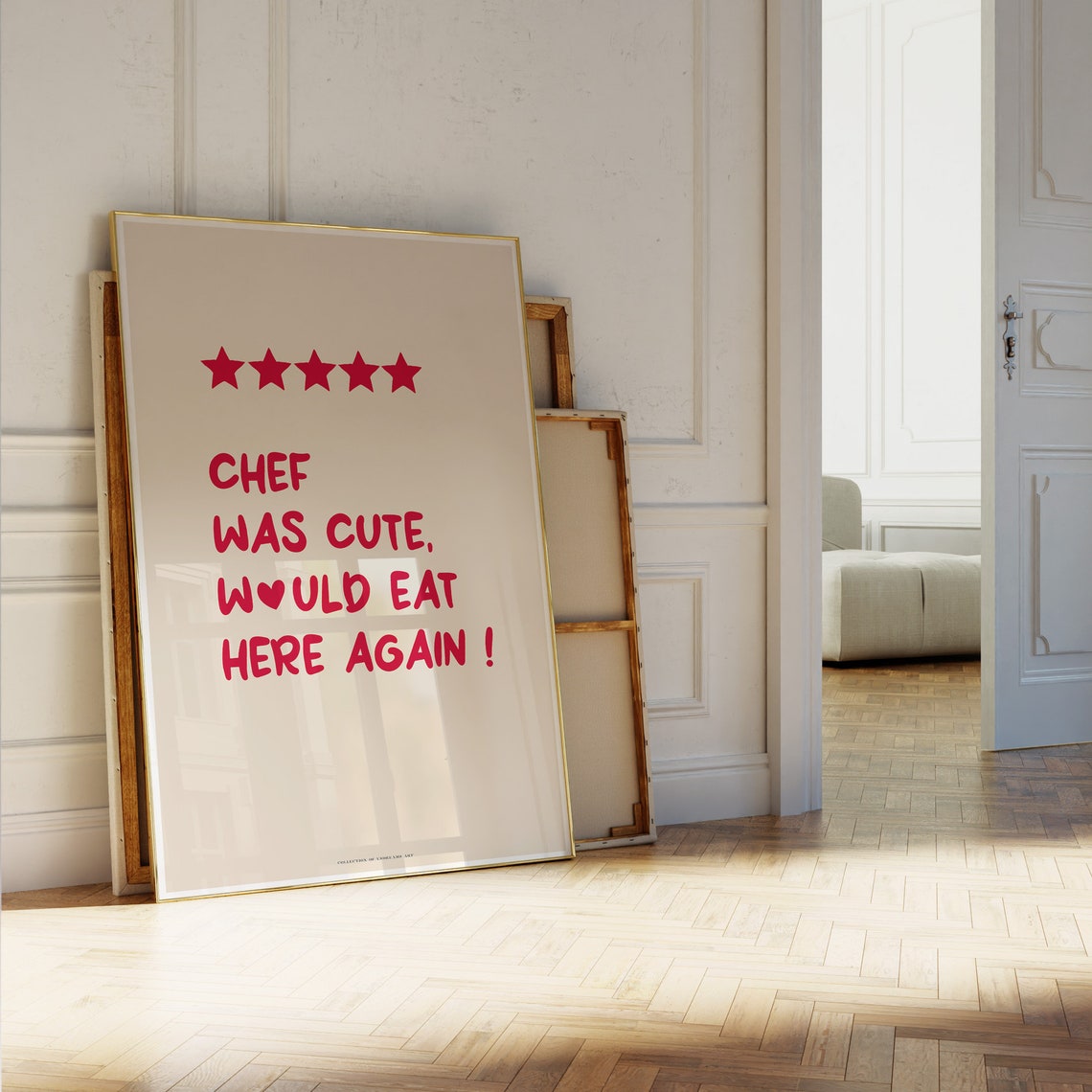 Chef Was Cute Five Star Restaurant Review Funny Kitchen Poster - Image 5